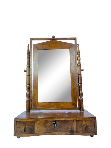 Dressing mirror of polished elm from around the 1860s. 
Great condition
