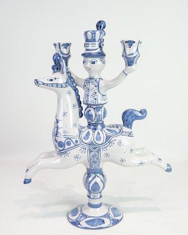 A "Rytter" Stage With Three Candle Urns - Model L.5 - Glazed Earthenware - Bjørn 
Wiinblad - Signed - Year 1985

