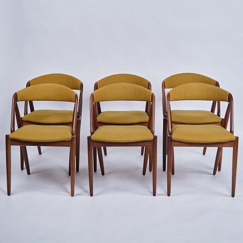 Sæt Af Seks Spisebordsstole - Model 31 - Teak - Kai Kristiansen - Dansk Design - 
1960erne
