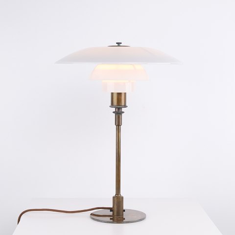Lampe de table modèle PH 4/3 en laiton bruni par Poul Henningsen pour Louis Poulsen, années 1930