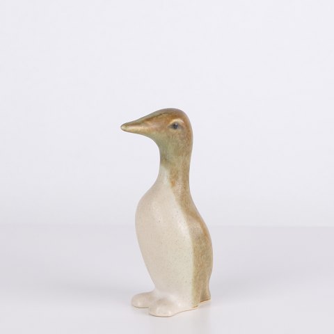 Figurine Pingouin en Céramique par Knud Basse en Grès Émaillé, Design Danois, Années 1960