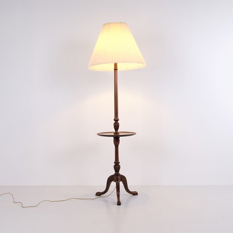 Lampadaire avec Tablette en Acajou de Style Empire Tardif