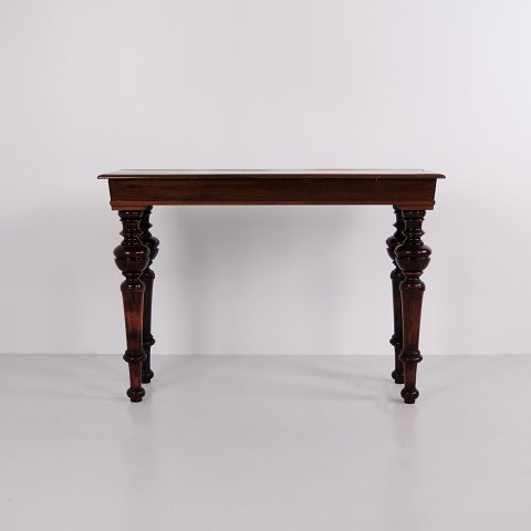 Table Murale / Console en Acajou avec Pieds Ronds Sculptés des Années 1880