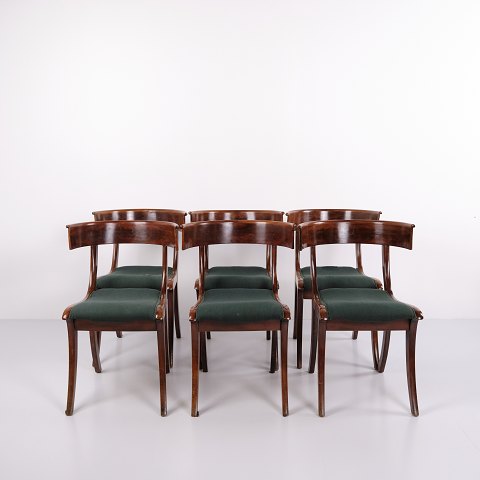 Suite de 6 chaises Klismos par Edvard Thomsen pour Rud. Rasmussen, années 1930