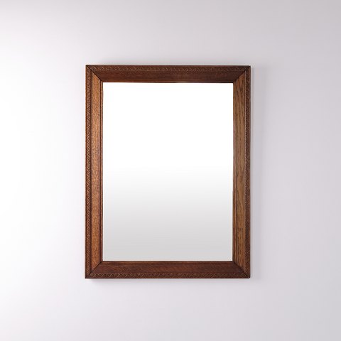 Miroir en Chêne avec Cadre Sculpté Années 1940
