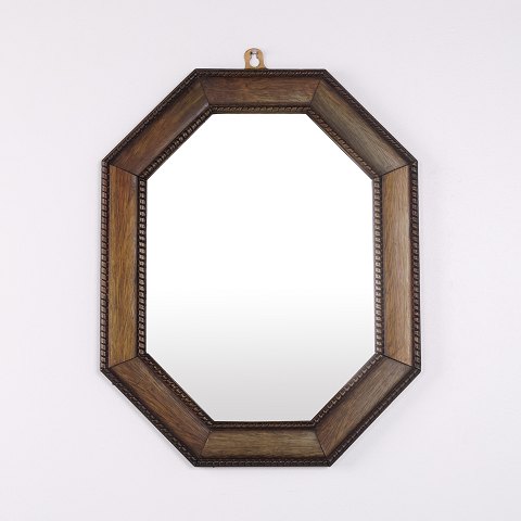Miroir Ancien avec Cadre en Bois Foncé du XXe Siècle