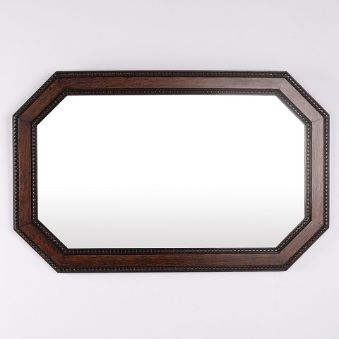 Miroir Rectangulaire en Bois Foncé des Années 1940