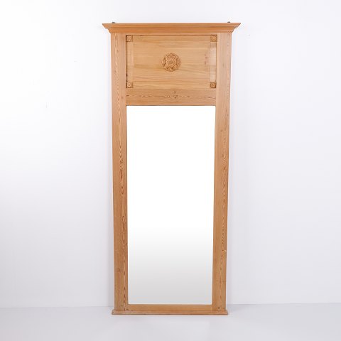 Miroir Rectangulaire en Pin avec Sculptures des Années 1940