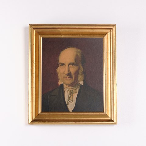 Impression sur Panneau avec Portrait de Grundtvig dans un Cadre Doré XXe Siècle