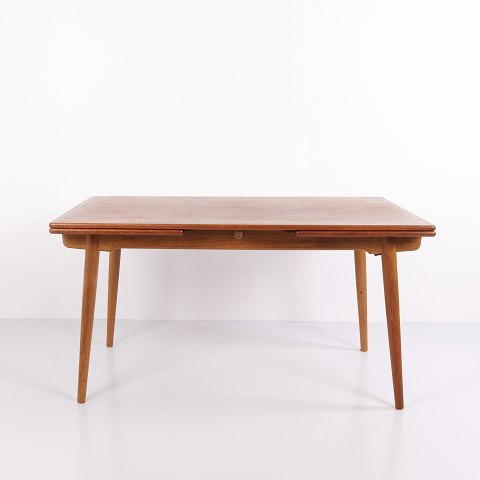 Table de Salle à Manger en Teck et Chêne avec Rallonges par Hans J. Wegner pour Andreas Tuck Danemark