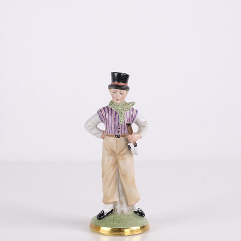 Figurine Vintage en Porcelaine Représentant un Homme