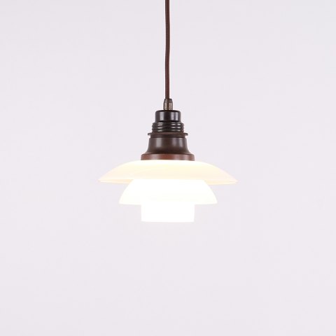 Suspension PH 2/2 en Verre Opalin par Poul Henningsen pour Louis Poulsen Années 1930