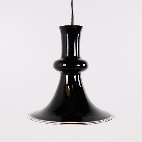 Suspension Etude en Verre Noir par Michael Bang pour Holmegaard Années 1970