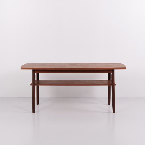 Table basse en teck avec tablette design danois des années 1960