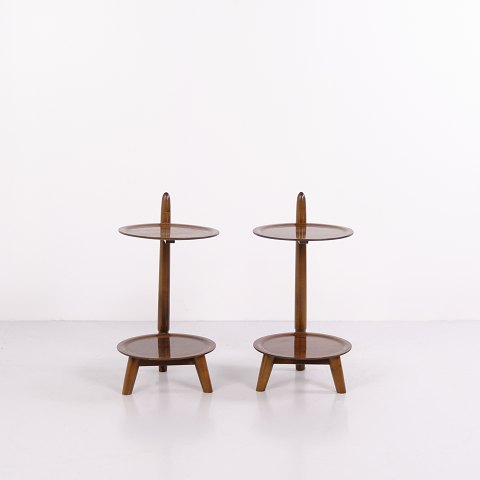 Paire de Porte-Plantes / Tables d’Appoint en Noyer par Edmund Jørgensen, Années 1950
