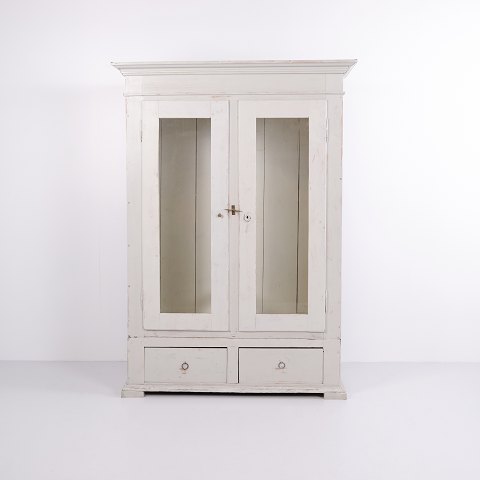 Vitrine Peinte en Gris avec Tiroirs, 1890