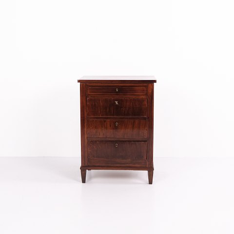 Commode Ancienne en Acajou avec 4 Tiroirs et Pieds Effilés des Années 1860