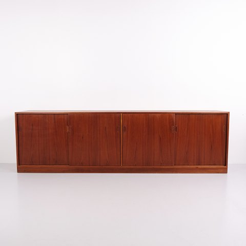 Longue Enfilade Basse en Teck Style Mid Century Modern des Années 1960