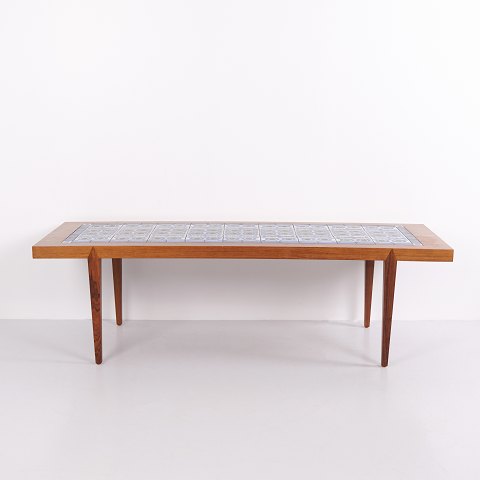 Table Basse Severin Hansen en Palissandre avec Carreaux Bleus de la Manufacture Royale de Porcelaine