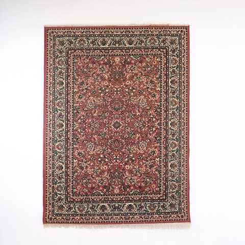 Tapis Oriental Inspiré Persan avec Motif Floral dans des Tons Rouges et Crème 225 x 165 cm