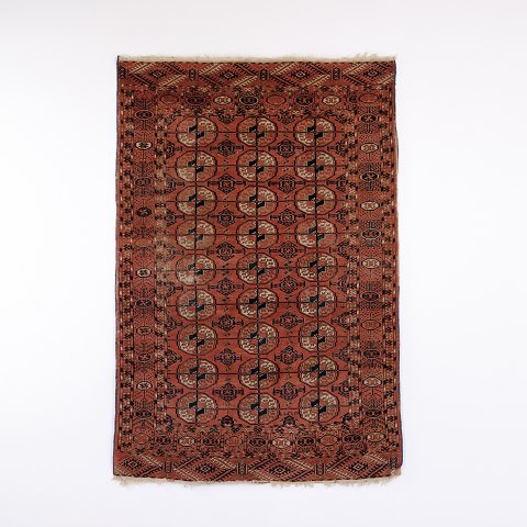 Tapis Turkoman Tekke dans des Tons Rouges et Bruns 170 x 115 cm