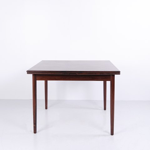 Table à Manger Carrée en Palissandre avec Rallonge Hollandaise Années 1960