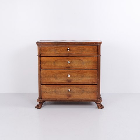 Commode Ancienne Néo-Rococo en Acajou avec Pieds Sculptés en Forme de Lion Années 1880