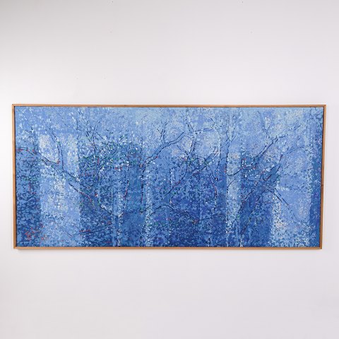 Peinture à l’Huile sur Toile Signée BES 93 109 x 239 cm par Bendt Engelbrecht-Sørensen