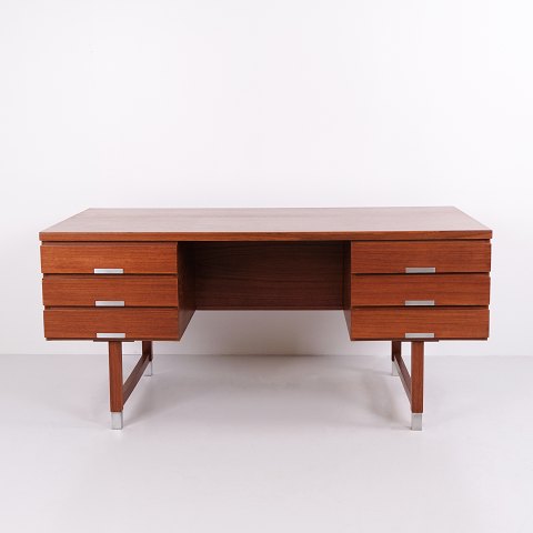 Bureau Autoportant Modèle EP401 en Teck par Kai Kristiansen pour Eigil Petersens Møbelfabrik Années 1960