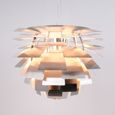 Suspension Artichoke de Poul Henningsen en Acier Brossé Ø84 cm pour Louis Poulsen
