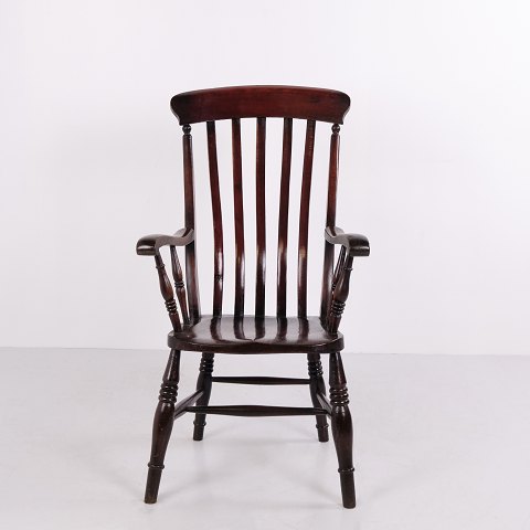 Fauteuil Windsor Anglais à Haut Dossier à Barreaux vers 1880–1910