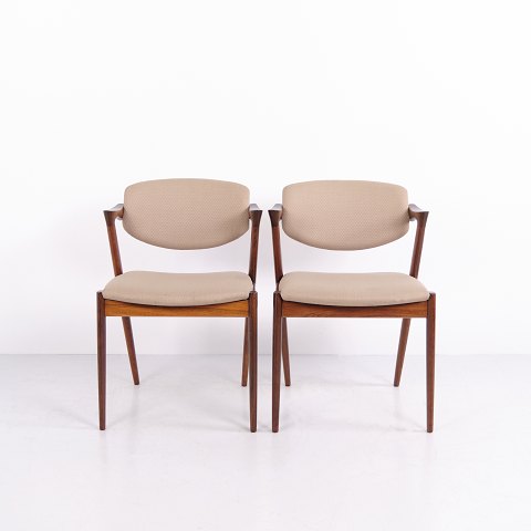 Paire de Chaises Kai Kristiansen Modèle 42 en Palissandre Schou Andersen Années 1960
