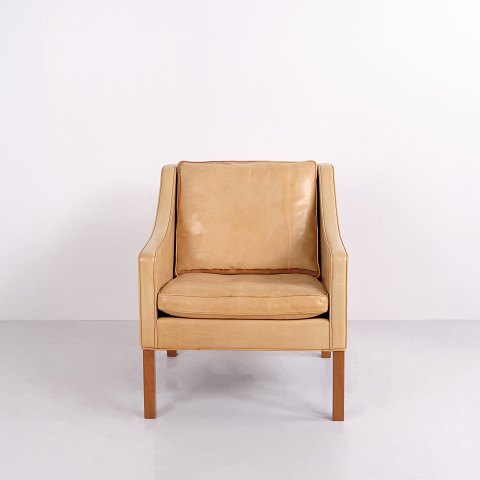Fauteuil Børge Mogensen Modèle 2207 en Cuir Cognac Fredericia Stolefabrik 1963