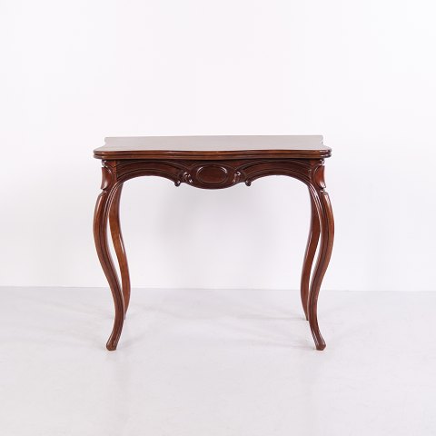 Table Ancienne Pliante en Acajou avec Pieds Galbés XIXe Siècle