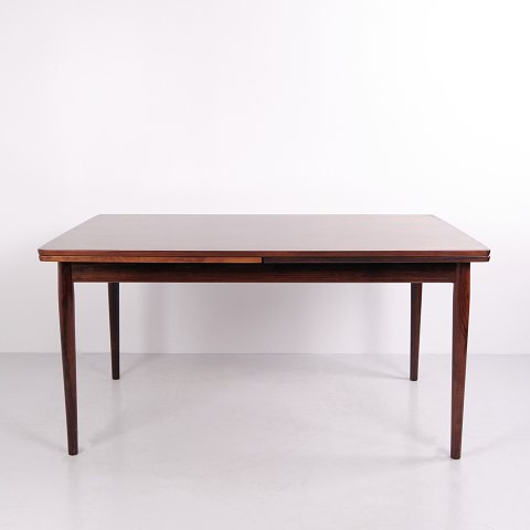 Grande Table à Manger Extensible Danoise en Palissandre 149/295 cm Années 1960