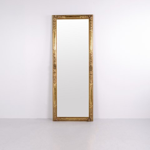 Grand Miroir Doré à Décor Floral Années 1860 203 x 80 cm