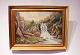 Oil painting with nature motif, waterfall and cliffs, with gilded frame as well. 

5000m2 showroom.