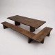 Plank Table With Bench - Black Oiled Solid Oak - Handmade - By Løth
