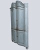 Large Baroque Corner Cabinet - Original Blue Paint & Brass Fittings - Natural 
Patina - Curved Doors - 1780s
