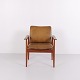 Fauteuil Finn Juhl Diplomat en teck et cuir patiné pour France & Søn, années 1960