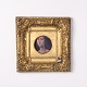 Portrait sur Panneau avec Cadre Doré Ornementé des Années 1880