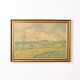 Peinture sur panneau avec paysage dans un cadre doré