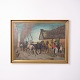 Peinture signée sur toile représentant des chevaux, encadrée