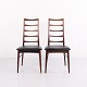 Suite de 2 Chaises de Salle à Manger Lis en Palissandre et Cuir Noir Elegance par Niels Koefoed