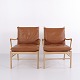 Fauteuil Colonial Modèle PJ149 en Chêne avec Coussins en Cuir Cognac par Ole Wanscher pour P. Jeppesen