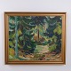 Peinture à l’Huile avec Paysage Forestier, signée, vers 1950–1970