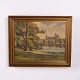 Peinture sur Toile avec Château au Bord d