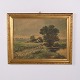 Peinture de Paysage sur Panneau avec Moutons dans un Cadre Doré 37,5 x 47,5 cm