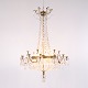 Lustre Ancien Français à Pampilles en Bronze des Années 1880