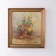 Peinture de Fleurs avec Bouquet dans un Cadre Doré Signée 1920